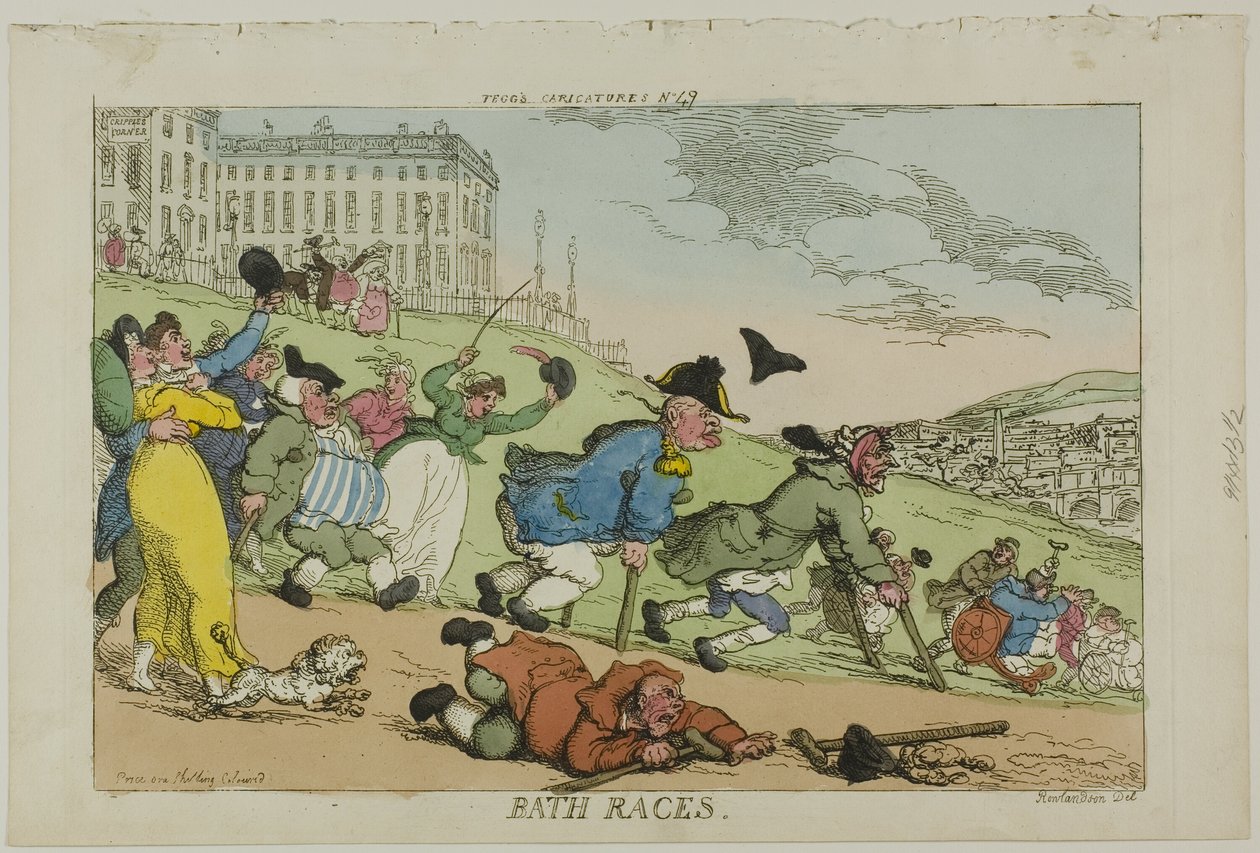 Závody v lázních, z Teggových karikatur č. 49 od Thomas Rowlandson