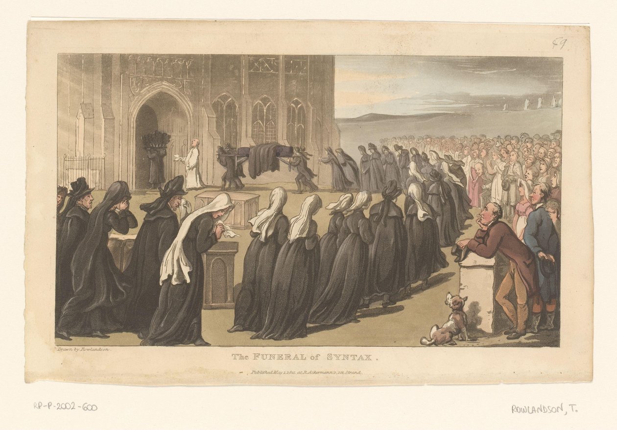 Pohřeb Syntaxu od Thomas Rowlandson