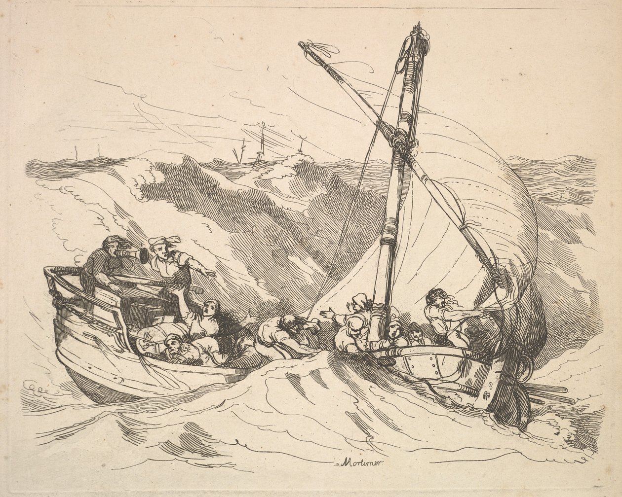 Loď v bouři na moři, 1784-88. od Thomas Rowlandson