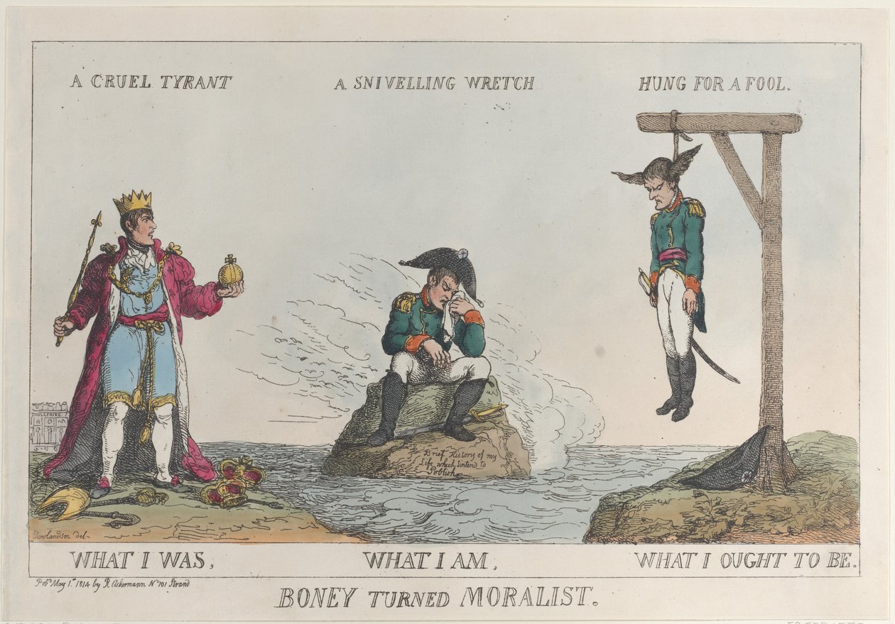 Boney se stal moralistou, 1. května 1814, 1. května 1814. od Thomas Rowlandson
