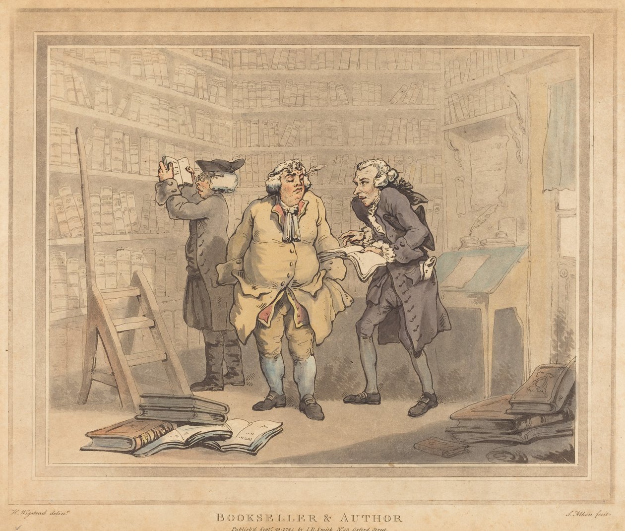 Knihkupec a autor od Thomas Rowlandson