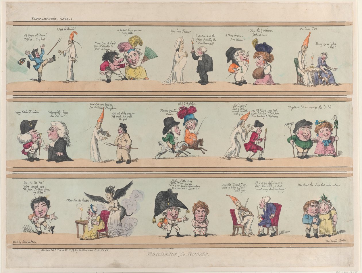Borders for Rooms, Extravaganzas Plate 1, 28. března 1799, 28. března 1799. od Thomas Rowlandson