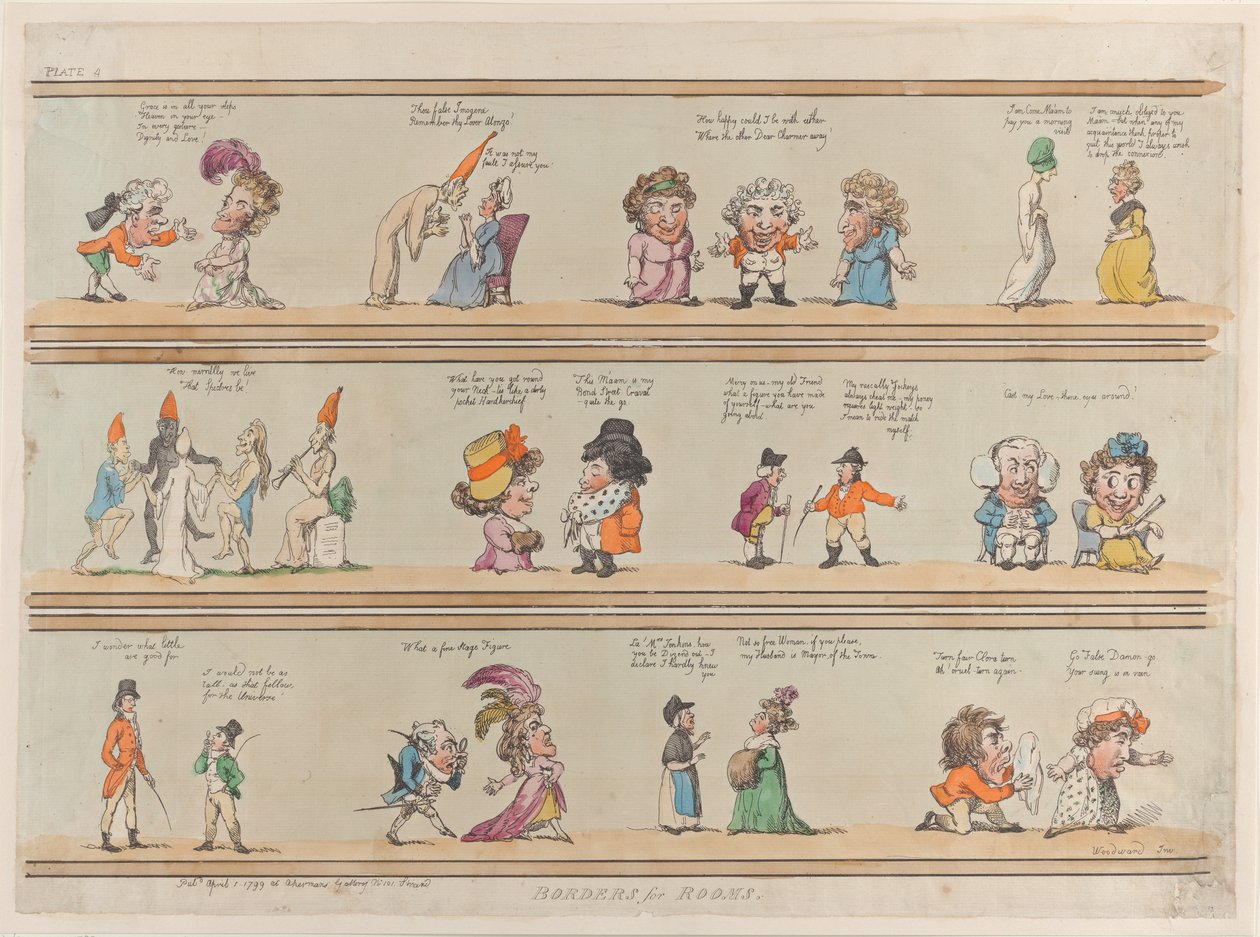 Hranice pro pokoje, deska 4, 1. dubna 1799., 1. dubna 1799. od Thomas Rowlandson