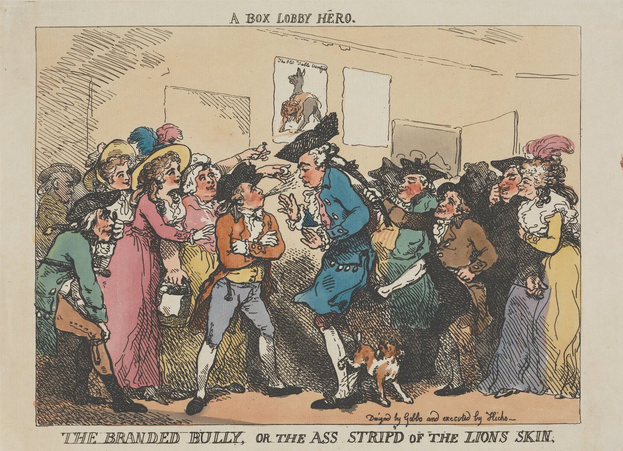 Hrdina z boxerské haly, Značkovaný tyran aneb Osel zbavený lví kůže od Thomas Rowlandson