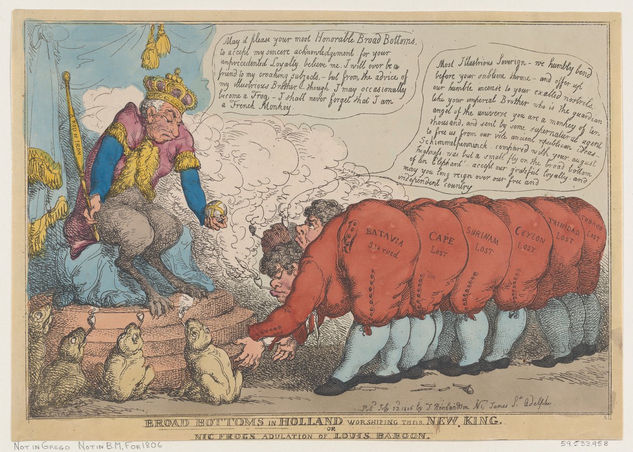 Široká dna v Holandsku uctívající svého nového krále, 23. července 1806, 23. července 1806. od Thomas Rowlandson
