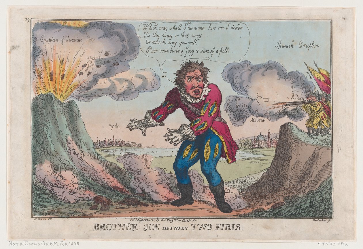 Bratr Joe mezi dvěma Firis [sic], 25. září 1808, 25. září 1808. od Thomas Rowlandson