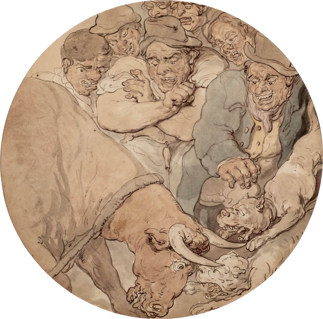 Vábení býků 1810 (litografie) od Thomas Rowlandson
