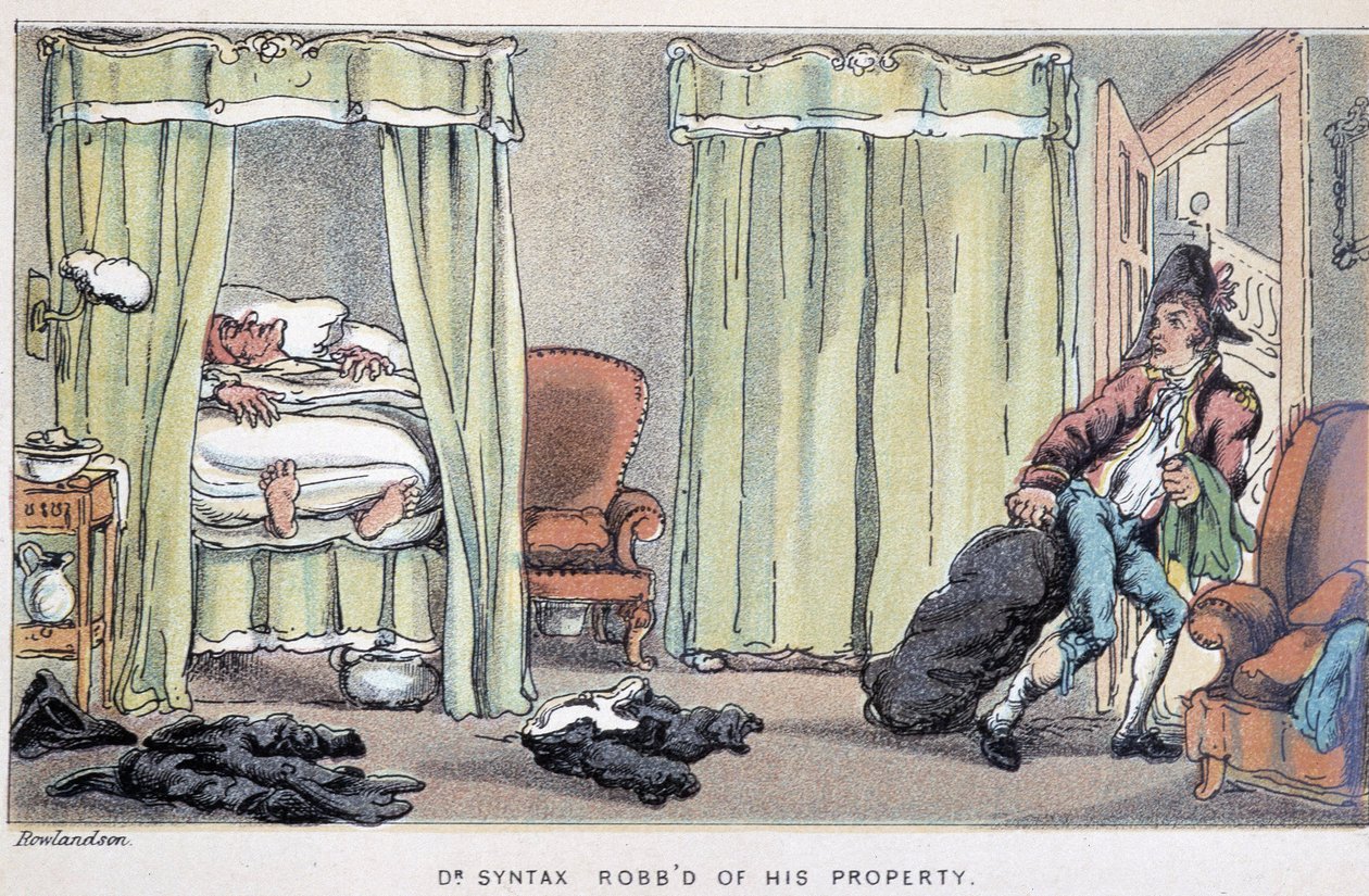 Vloupání - ve „“ třech turné doktora Syntaxe: při hledání malebné útěchy a manželky“ od Williama Combe, nemocného. Rowlandson od Thomas Rowlandson