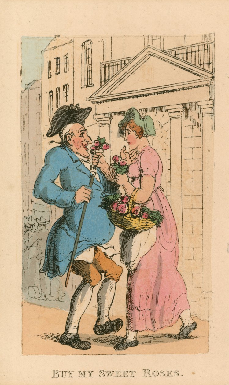 Koupit mé sladké růže (barevné gravírování) od Thomas Rowlandson