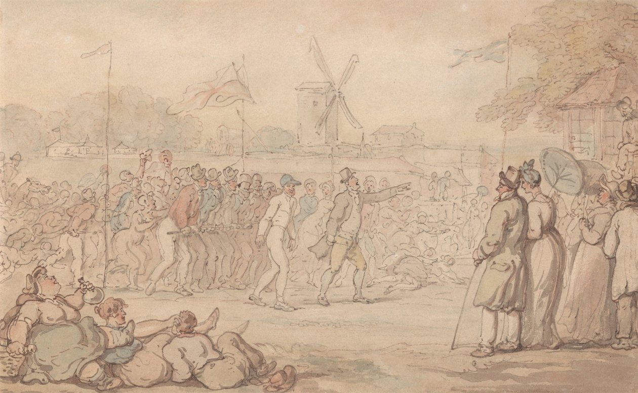 Závod kapitána Barclaye – Cílová rovinka od Thomas Rowlandson