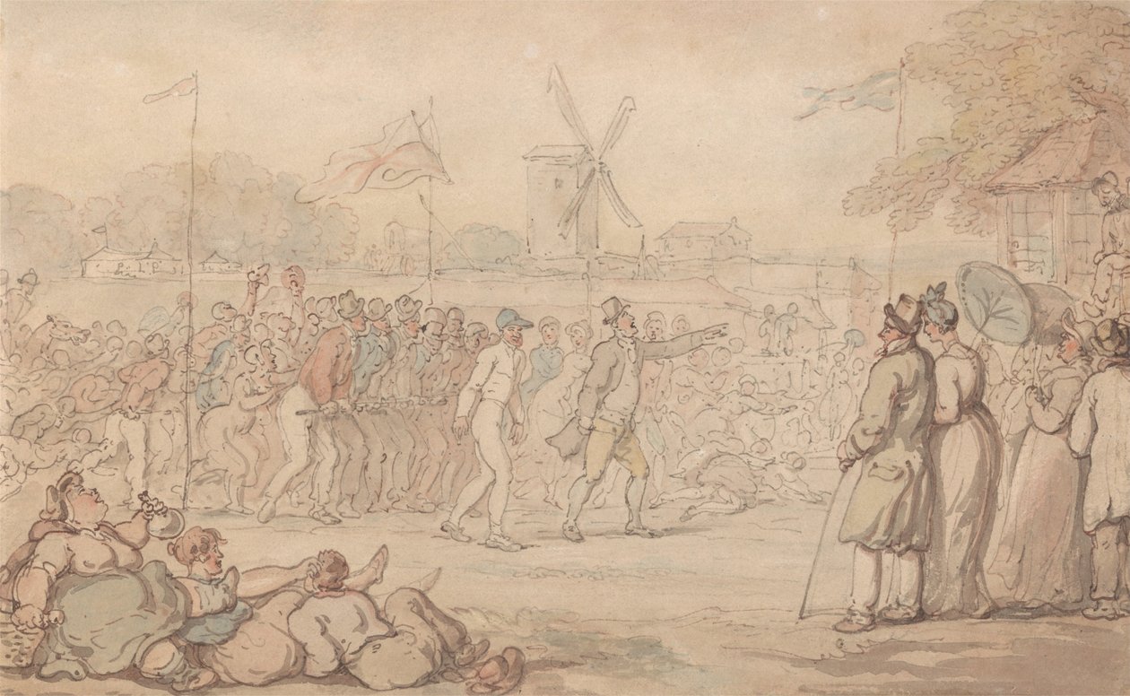 Zápas kapitána Barclayho v rallye - finále od Thomas Rowlandson