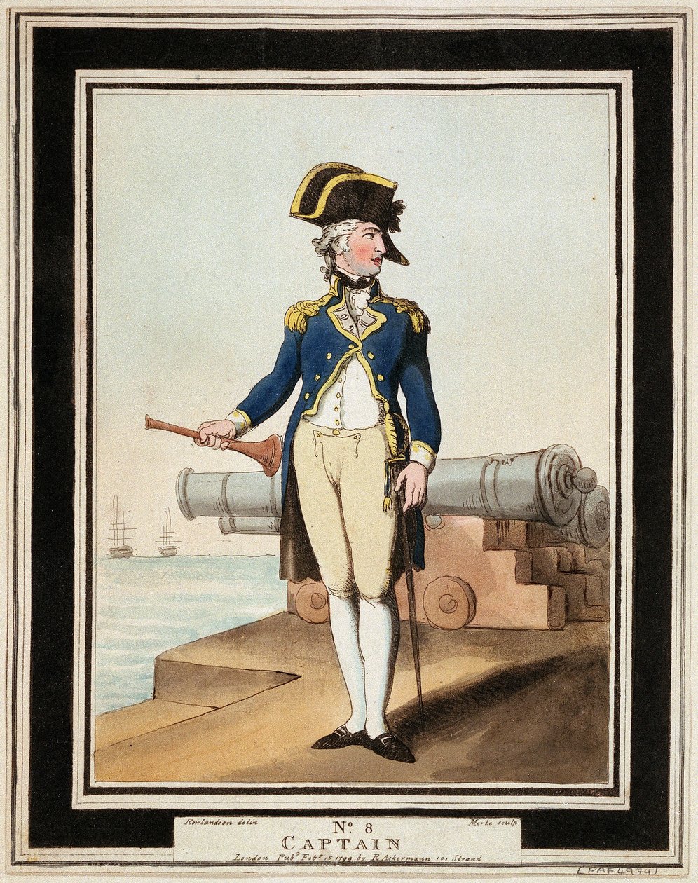 Kapitán královského námořnictva v 18. století od Thomas Rowlandson