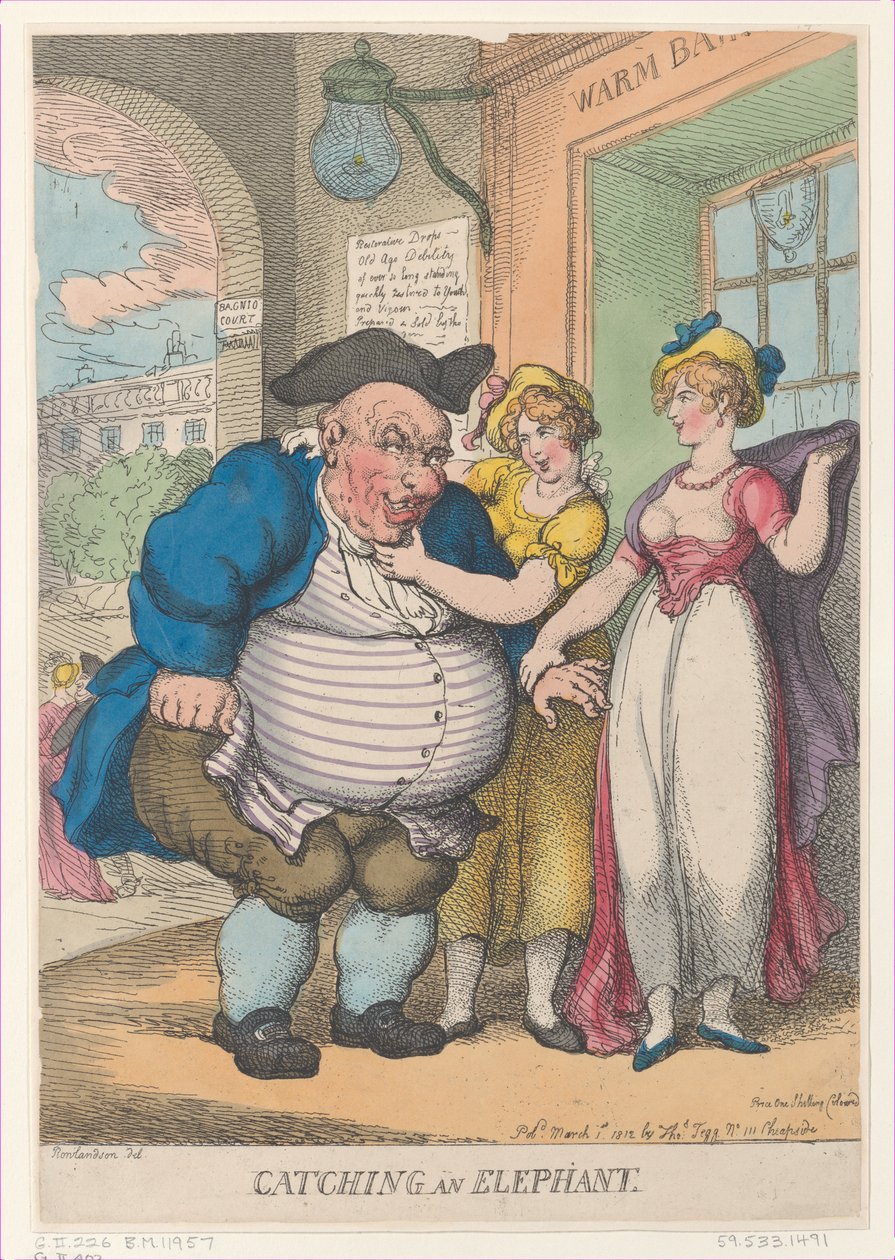Chytání slona, 1. března 1812, 1. března 1812. od Thomas Rowlandson