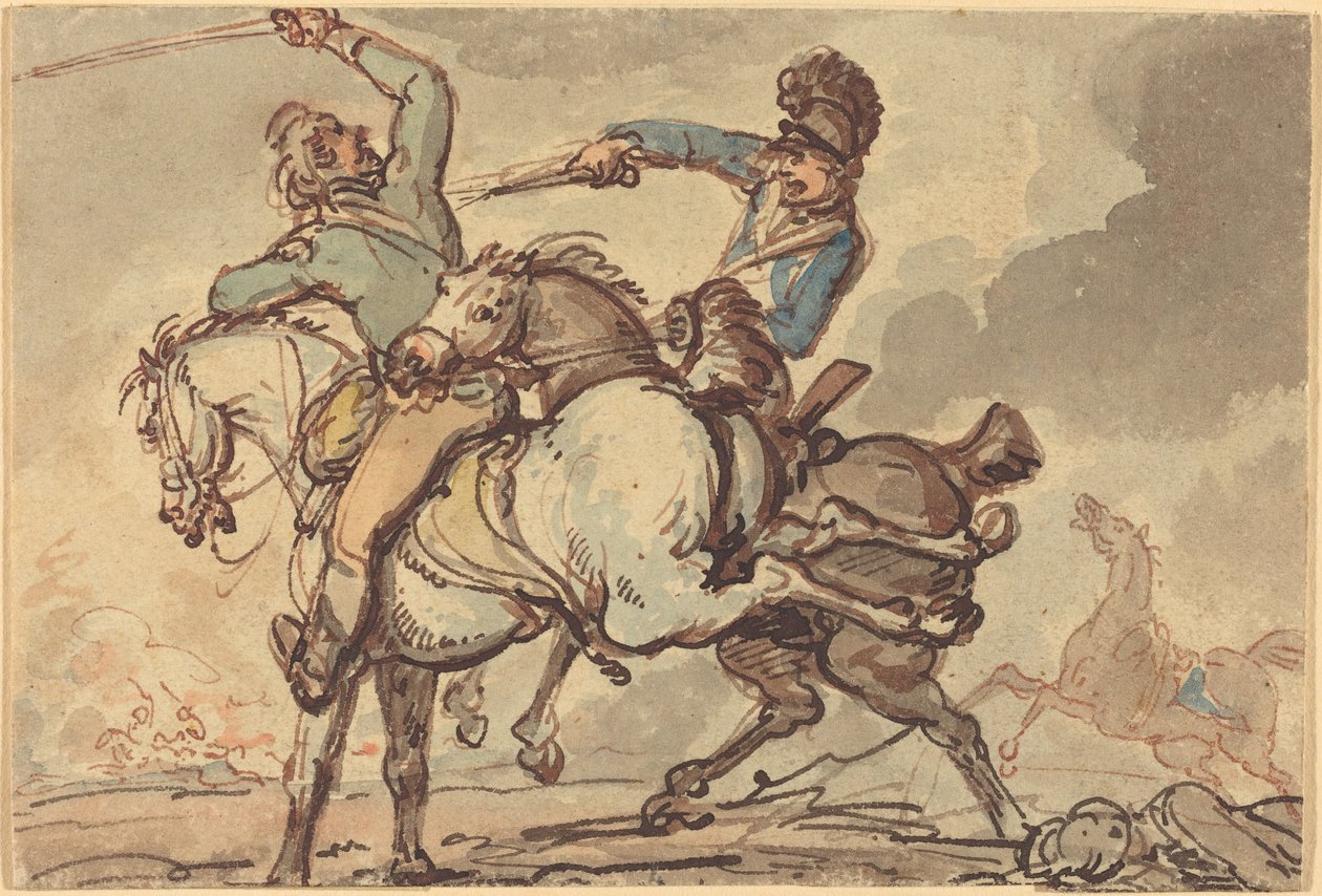 Jízdní šarvátka od Thomas Rowlandson