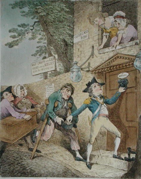 Charity Covereth a Multitude of Sins, vydala Hannah Humphrey v roce 1781 (ručně kolorovaný lept) od Thomas Rowlandson