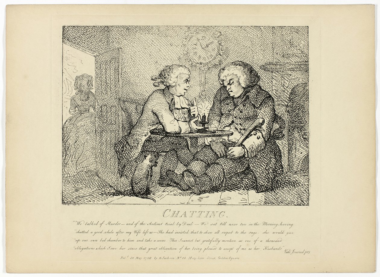 Chatování, z Boswellovy cesty po Hebridách od Thomas Rowlandson
