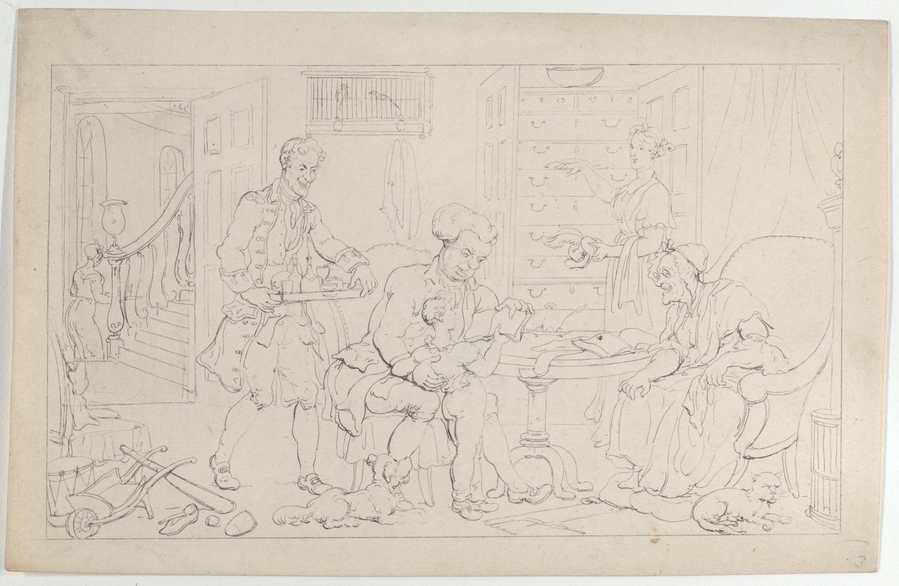 Dětství: První učitel, z Tanec života, 1. září 1817, 1. září 1817. od Thomas Rowlandson