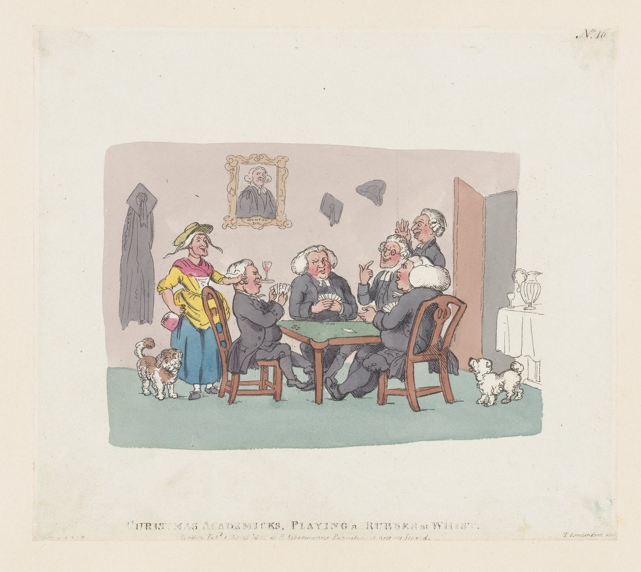 Christmas Academics Playing a Rubber at Whist, 1. dubna 1803, 1. dubna 1803. od Thomas Rowlandson