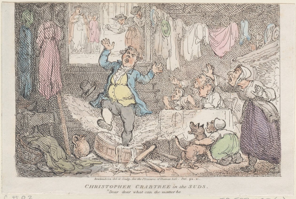 Christopher Crabtree in the Suds: Drahý, drahý, co se může stát, 1807., 1807. od Thomas Rowlandson