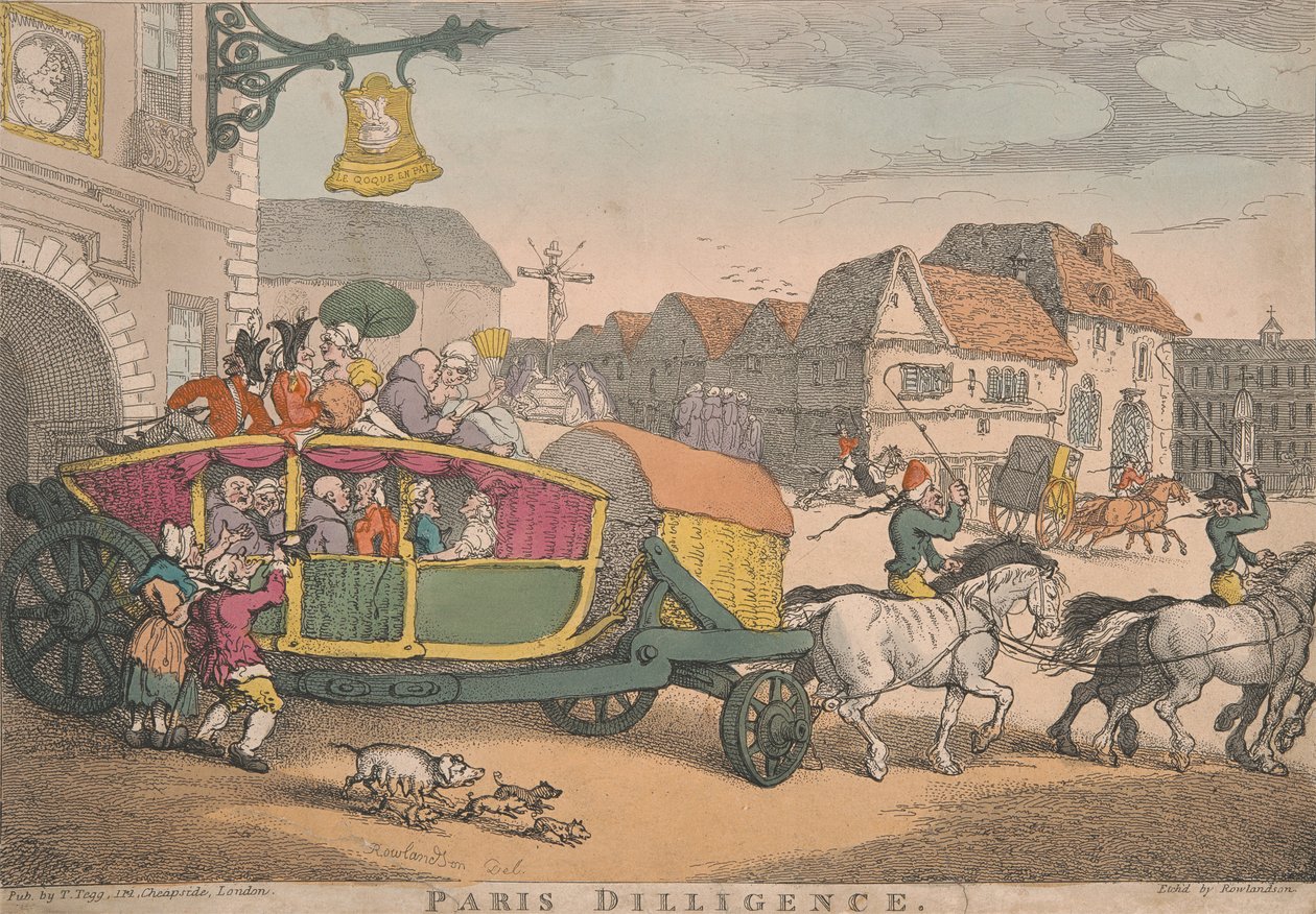 Koučování: Paris Diligence od Thomas Rowlandson