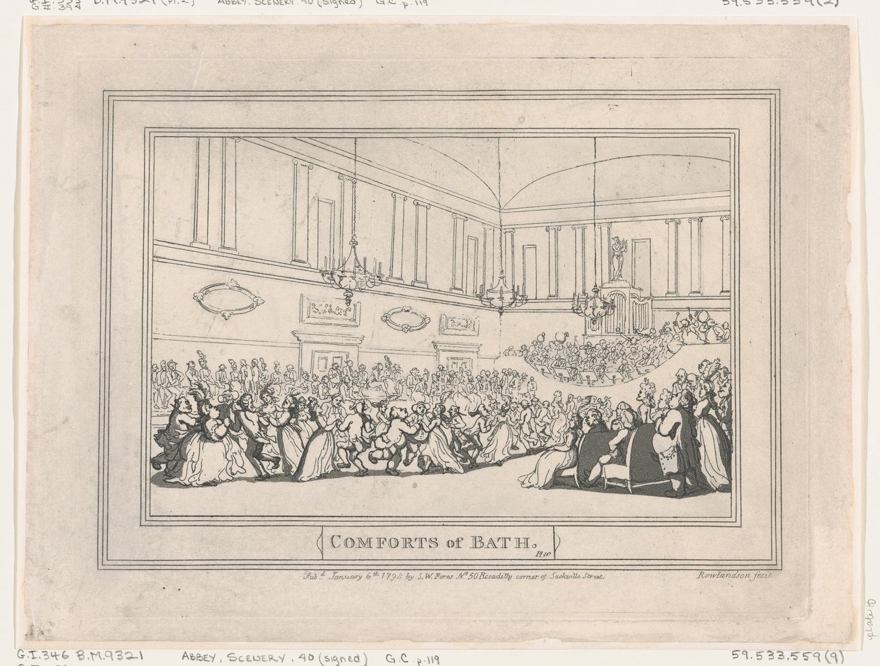 Pohodlí v Bathu, deska č. 10 od Thomas Rowlandson