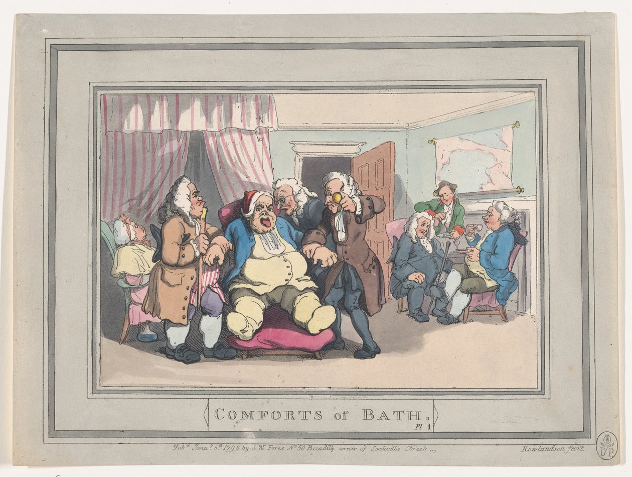 Comforts of Bath, deska 1, 6. ledna 1798, 6. ledna 1798. od Thomas Rowlandson