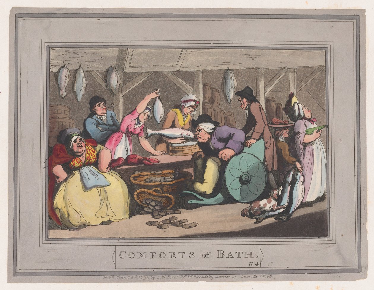 Comforts of Bath, deska 4, 6. ledna 1798, 6. ledna 1798. od Thomas Rowlandson