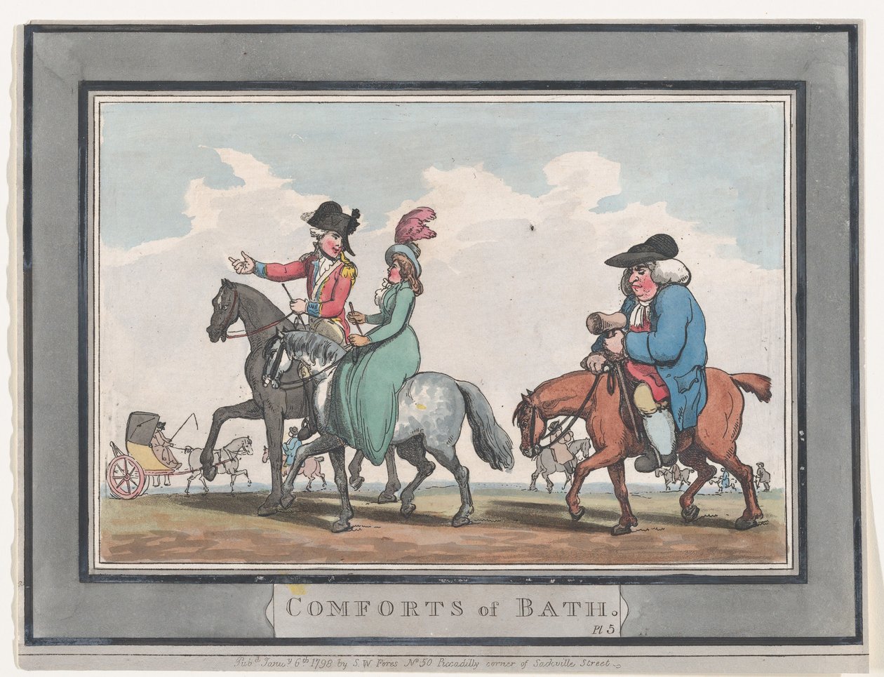 Comforts of Bath, deska 5, 6. ledna 1798, 6. ledna 1798. od Thomas Rowlandson
