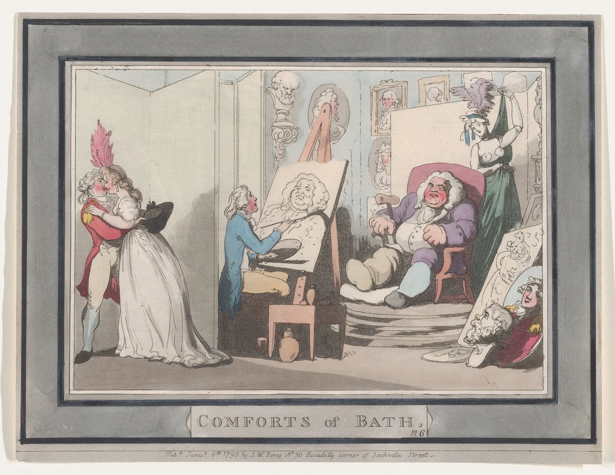 Comforts of Bath, Talíř 6, 6. ledna 1798., 6. ledna 1798. od Thomas Rowlandson
