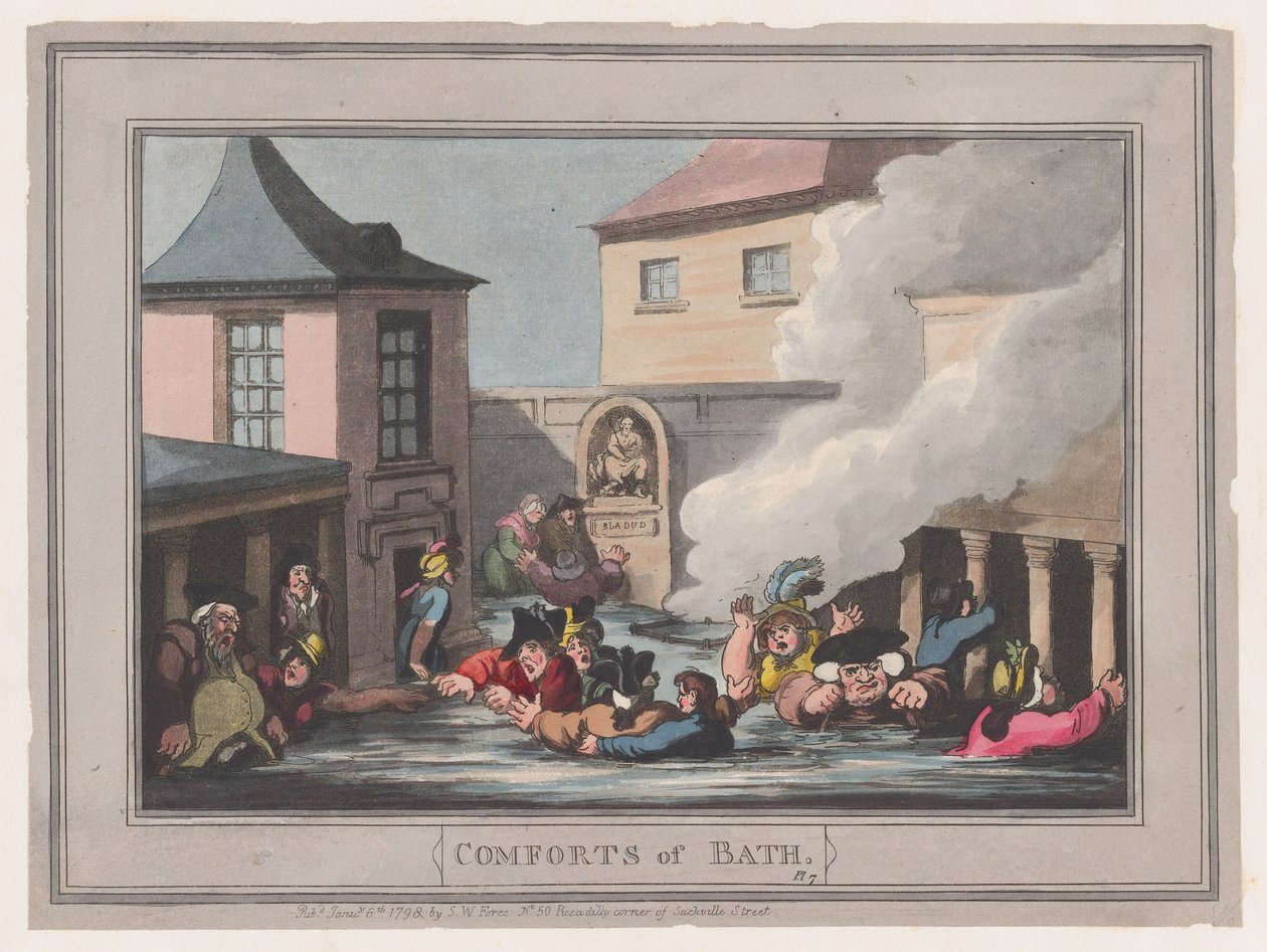 Comforts of Bath, deska 7, 6. ledna 1798, 6. ledna 1798. od Thomas Rowlandson