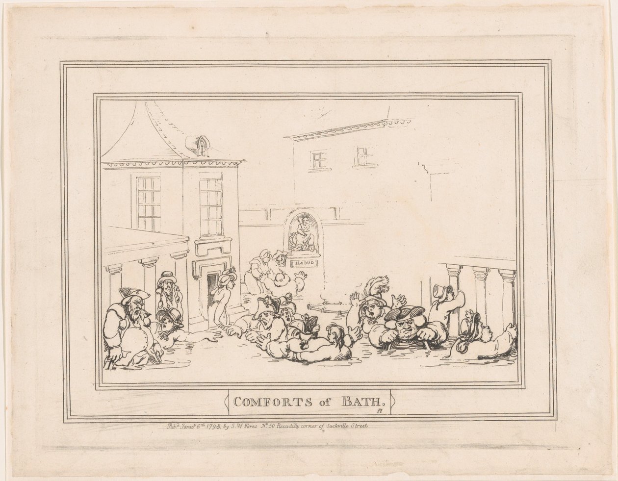 Comforts of Bath, deska 7, 6. ledna 1798, 6. ledna 1798. od Thomas Rowlandson