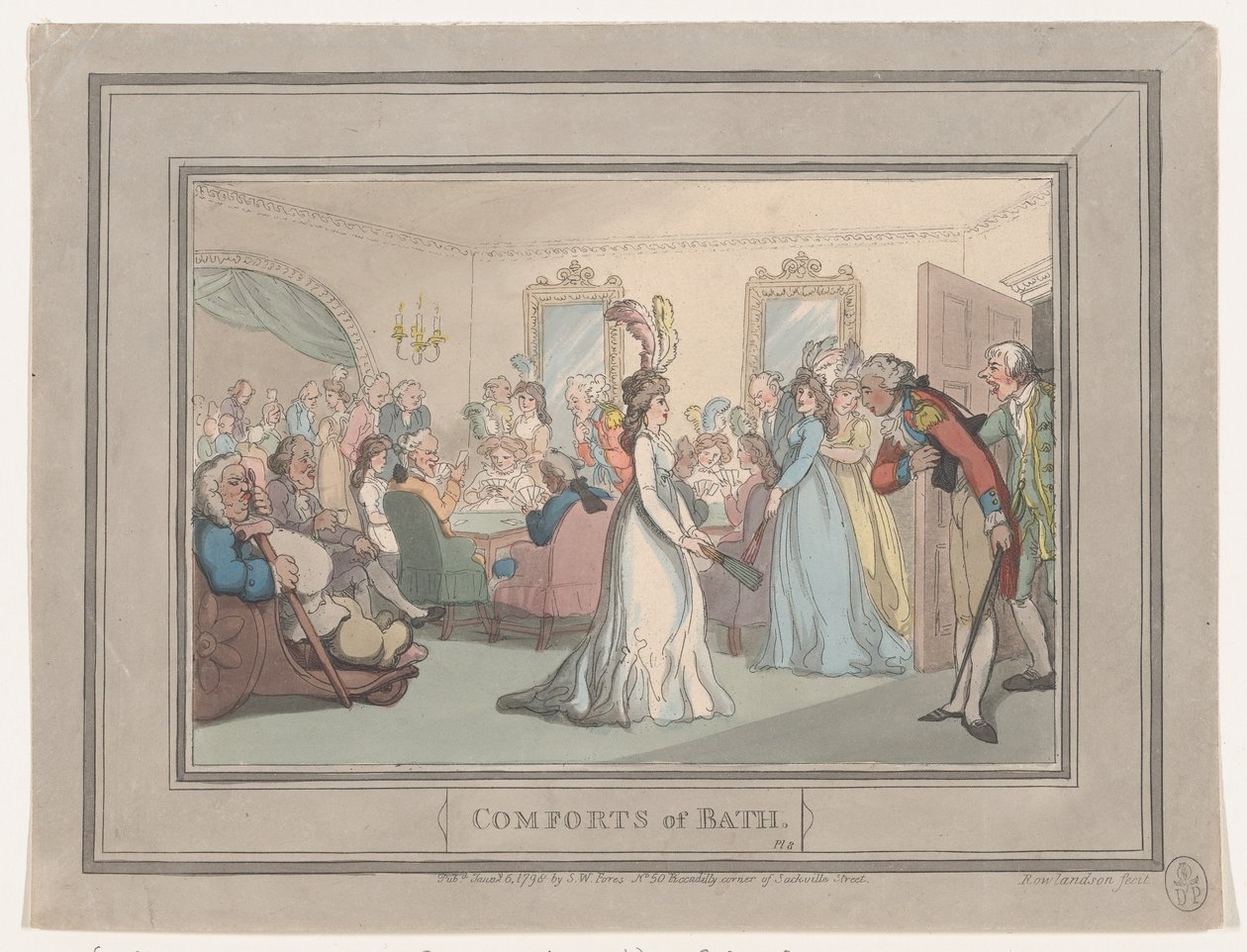 Comforts of Bath, deska 8, 6. ledna 1798, 6. ledna 1798. od Thomas Rowlandson