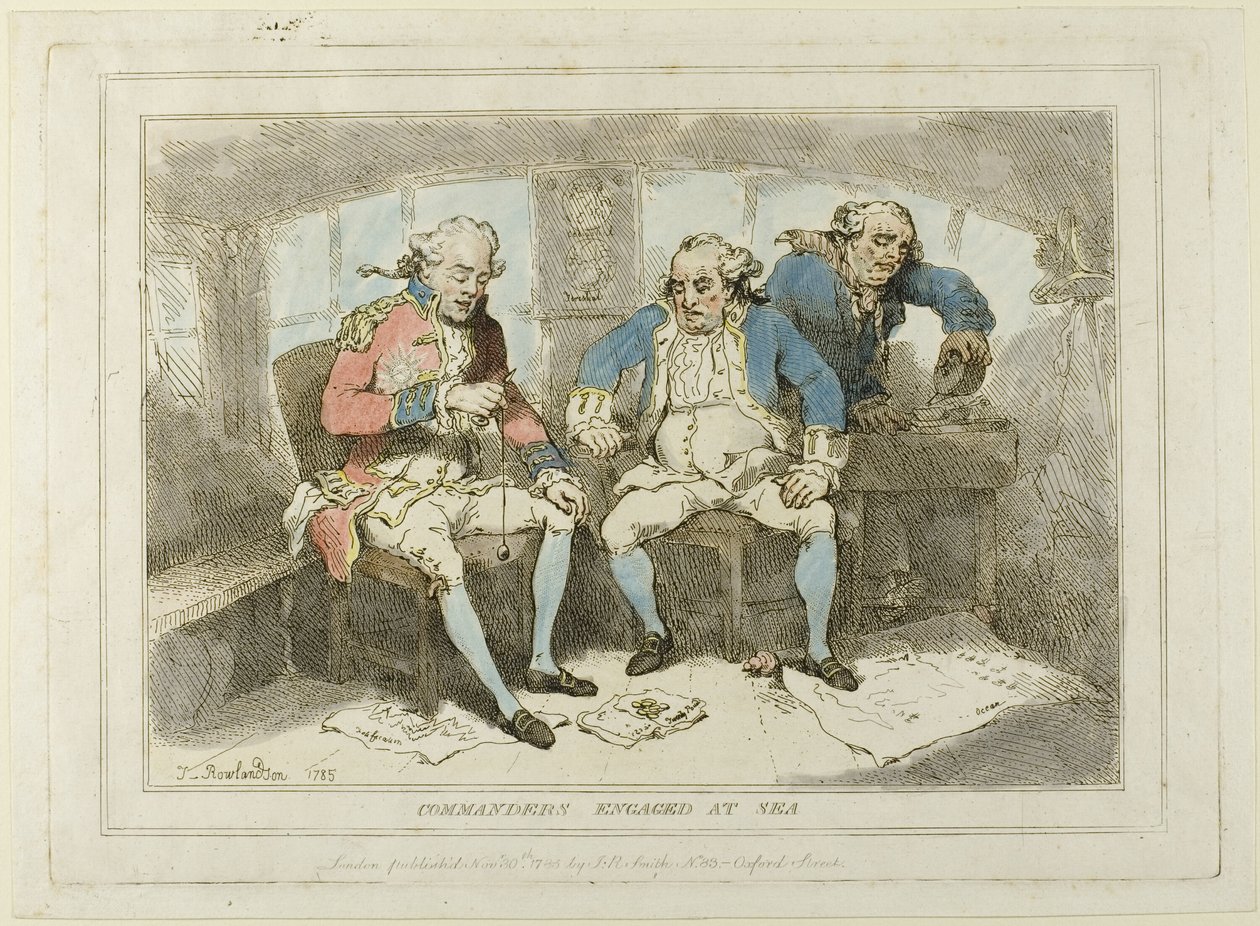 Velitelé angažovaní na moři od Thomas Rowlandson