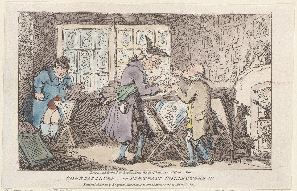 Znalci-nebo sběratelé portrétů!!!, 1807., 1807. od Thomas Rowlandson