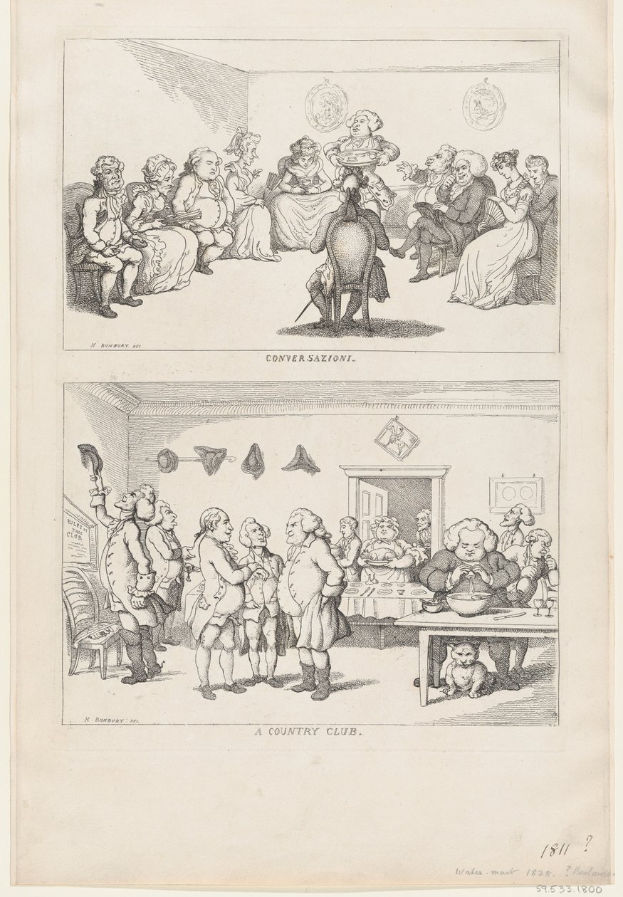 Rozhovor a country klub, 1806-11., 1806-11. od Thomas Rowlandson