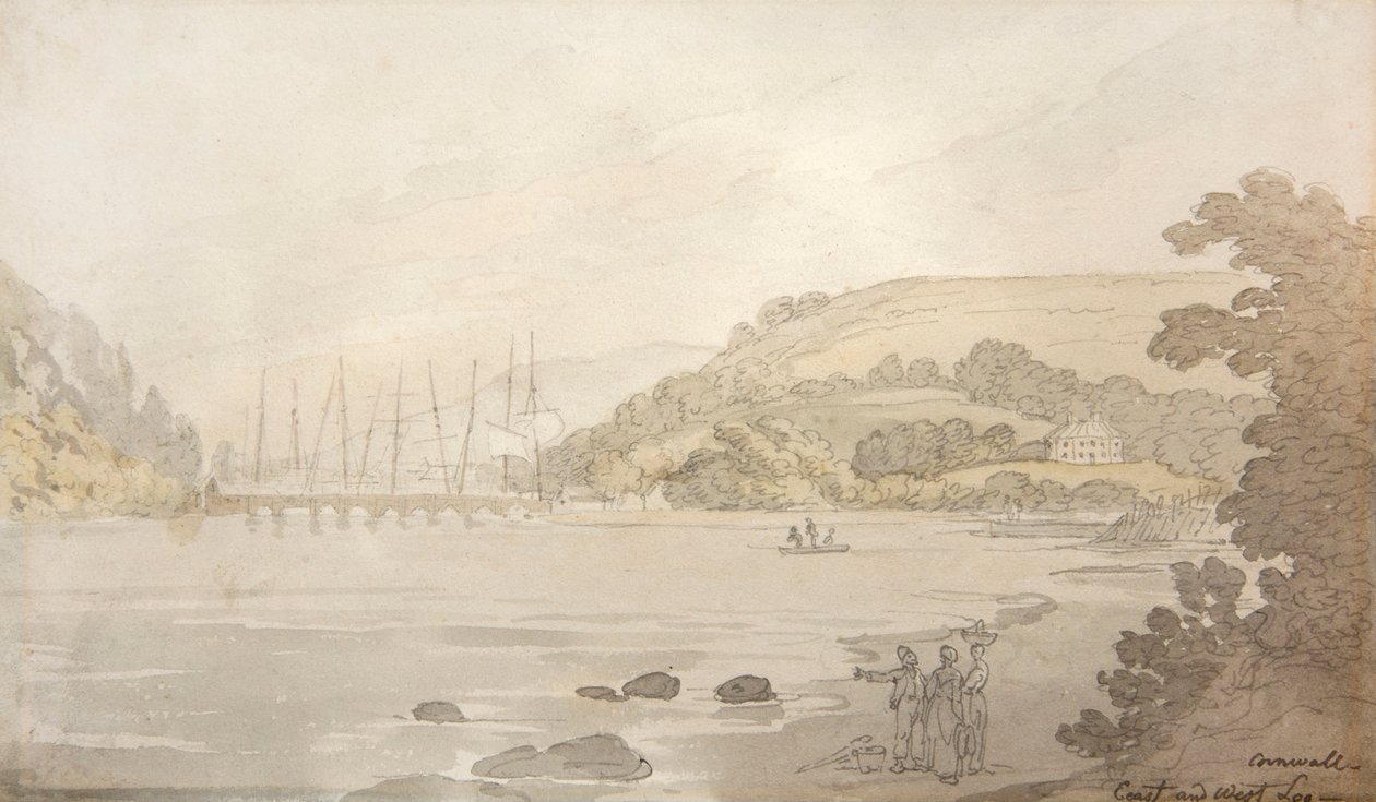 Cornwall, East a West Looe (akvarel) od Thomas Rowlandson