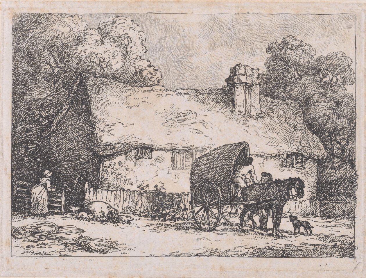 Chata s vozíkem a prasaty od Thomas Rowlandson