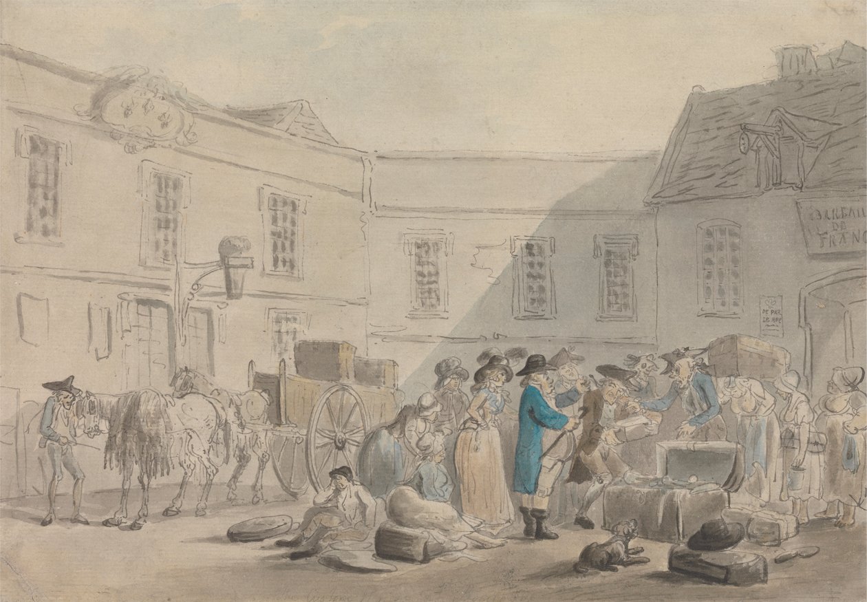 Celnice v Boulogne od Thomas Rowlandson