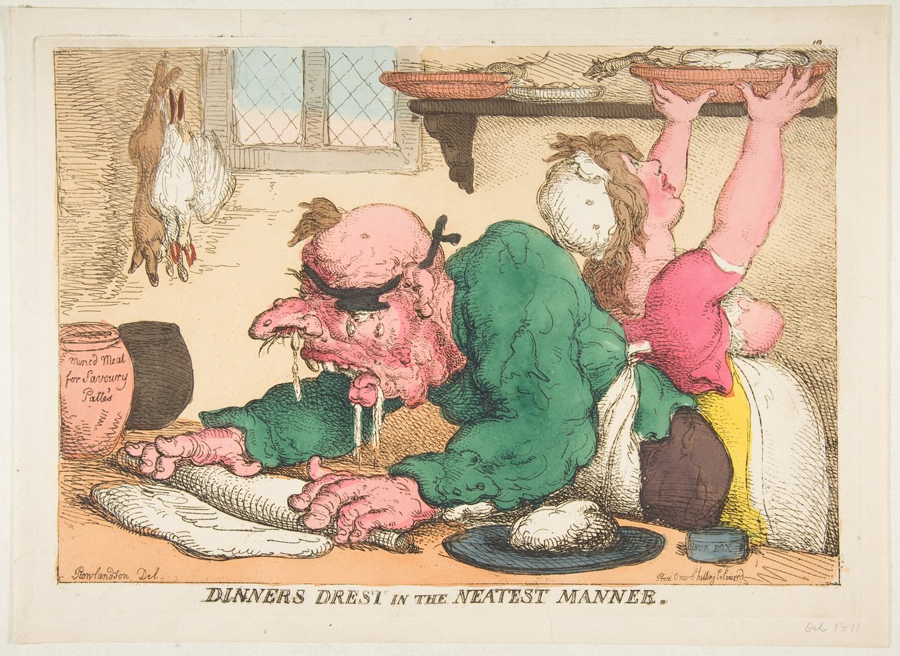 Dinners Drest in the Neaest Manner, říjen 1811. od Thomas Rowlandson