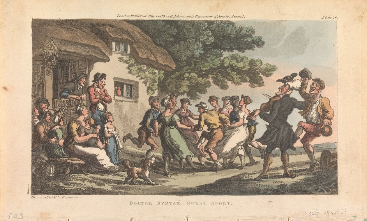 Doktor Syntax, Venkovské sporty, z knihy „Cesta doktora Syntaxe za malebností“ od Thomas Rowlandson