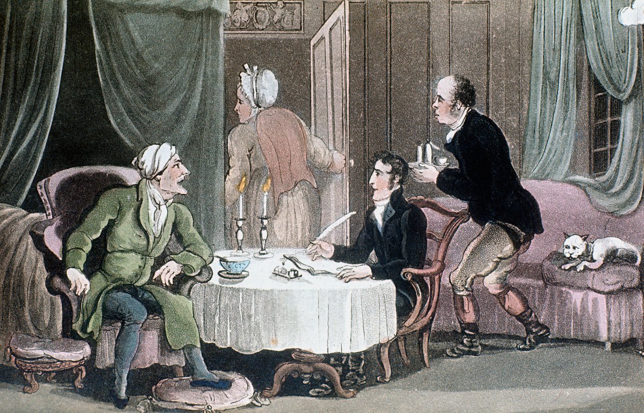 Doktor Syntax dělá svou závěť, c1816 od Thomas Rowlandson
