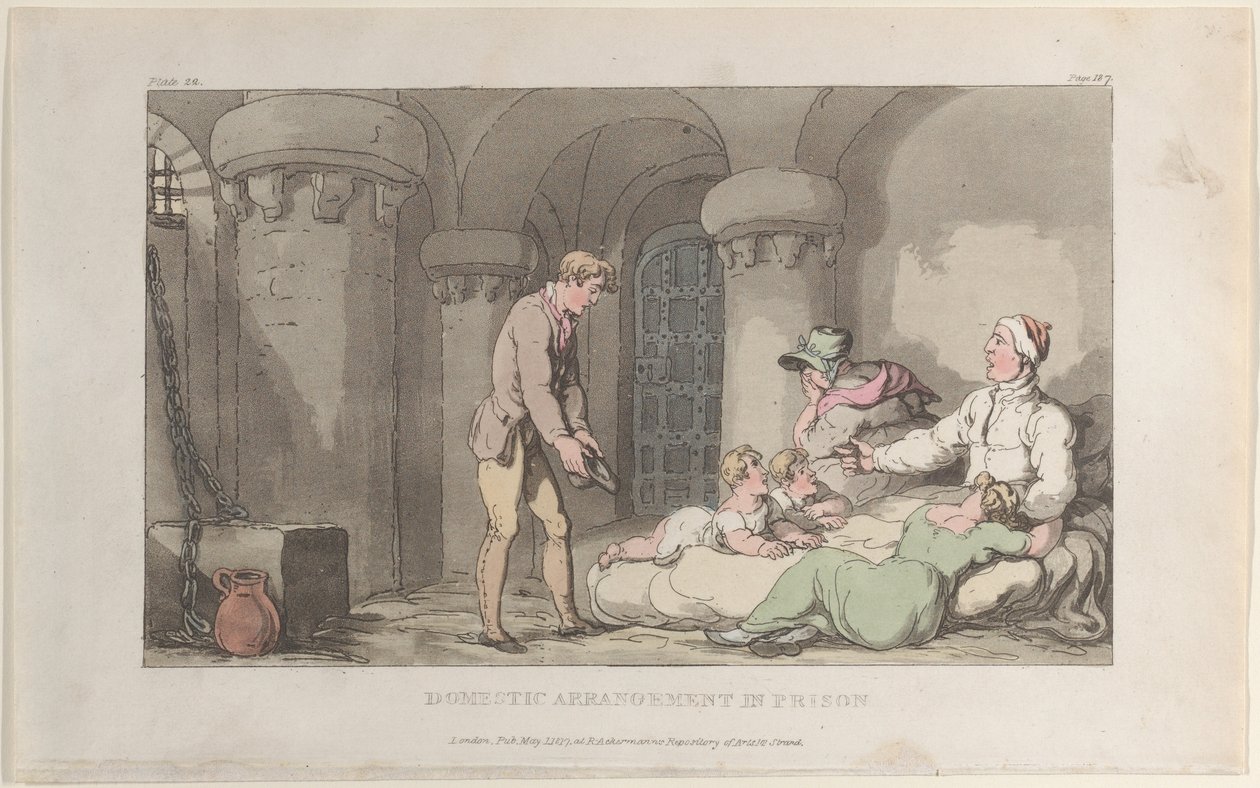 Domácí uspořádání ve vězení, od vikáře z Wakefieldu, 1. května 1817, 1. května 1817. od Thomas Rowlandson