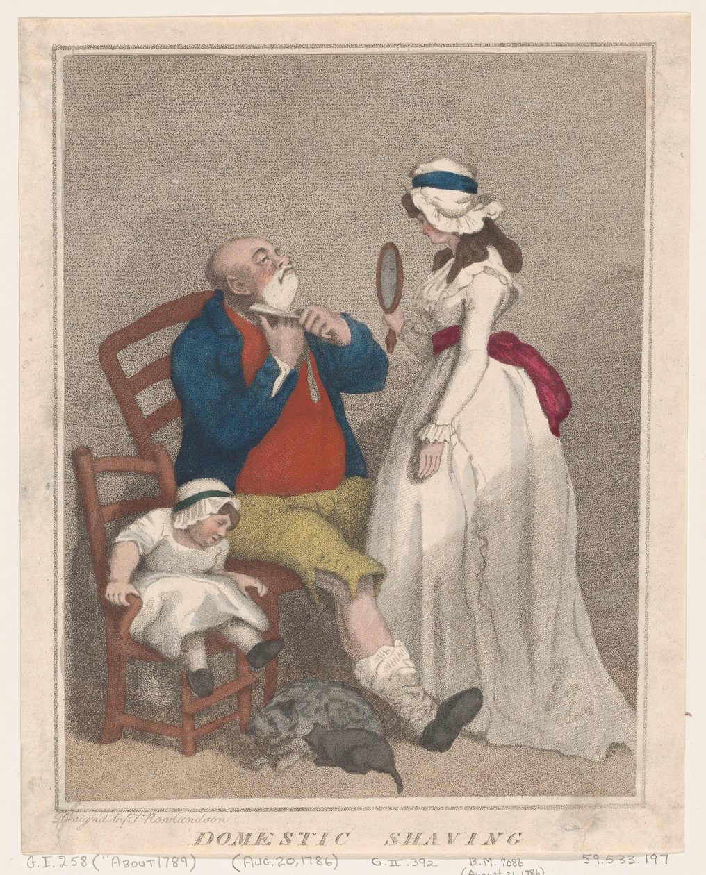 Domácí holení, 21. srpna 1786, 21. srpna 1786. od Thomas Rowlandson