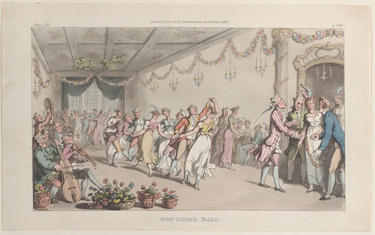 Ples dona Luigiho, z Neapole a Campagna Felice: v sérii dopisů Add..., 1. června 1815. od Thomas Rowlandson
