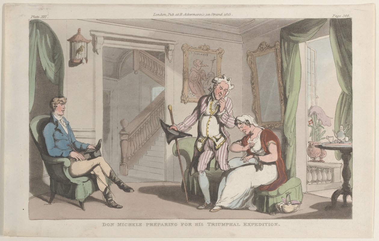 Don Michele se připravuje na svou triumfální expedici z Neapole a Campagna ..., 1. června 1815. od Thomas Rowlandson