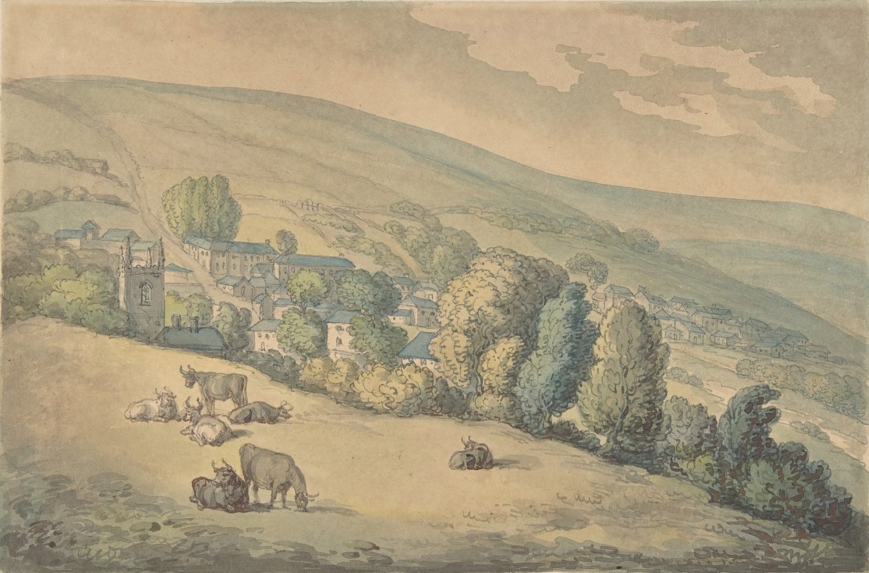 Downlands, Sussex, 1780-1827. od Thomas Rowlandson