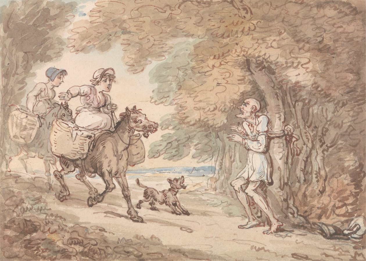 Dr. Syntax Vázaný ke stromu Highwaymen od Thomas Rowlandson