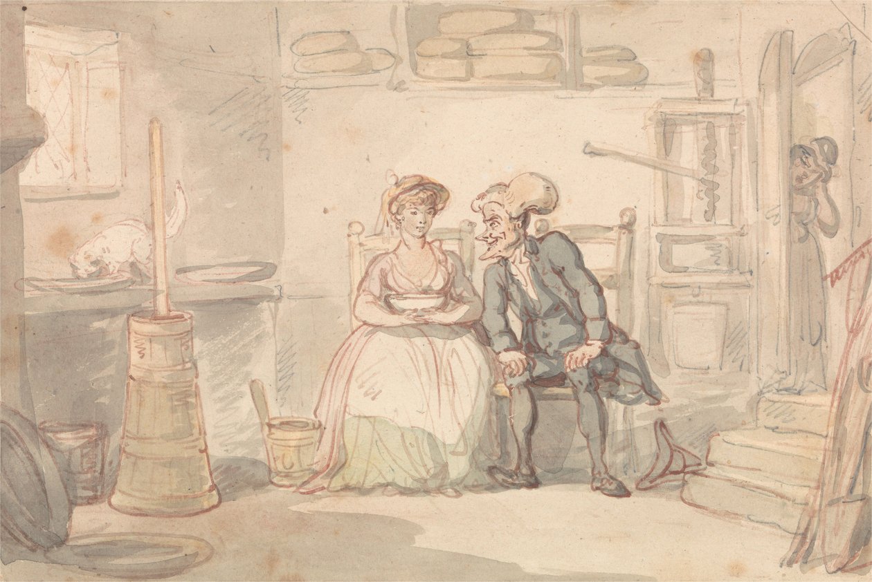 Dr. Syntax a Dairymaid od Thomas Rowlandson