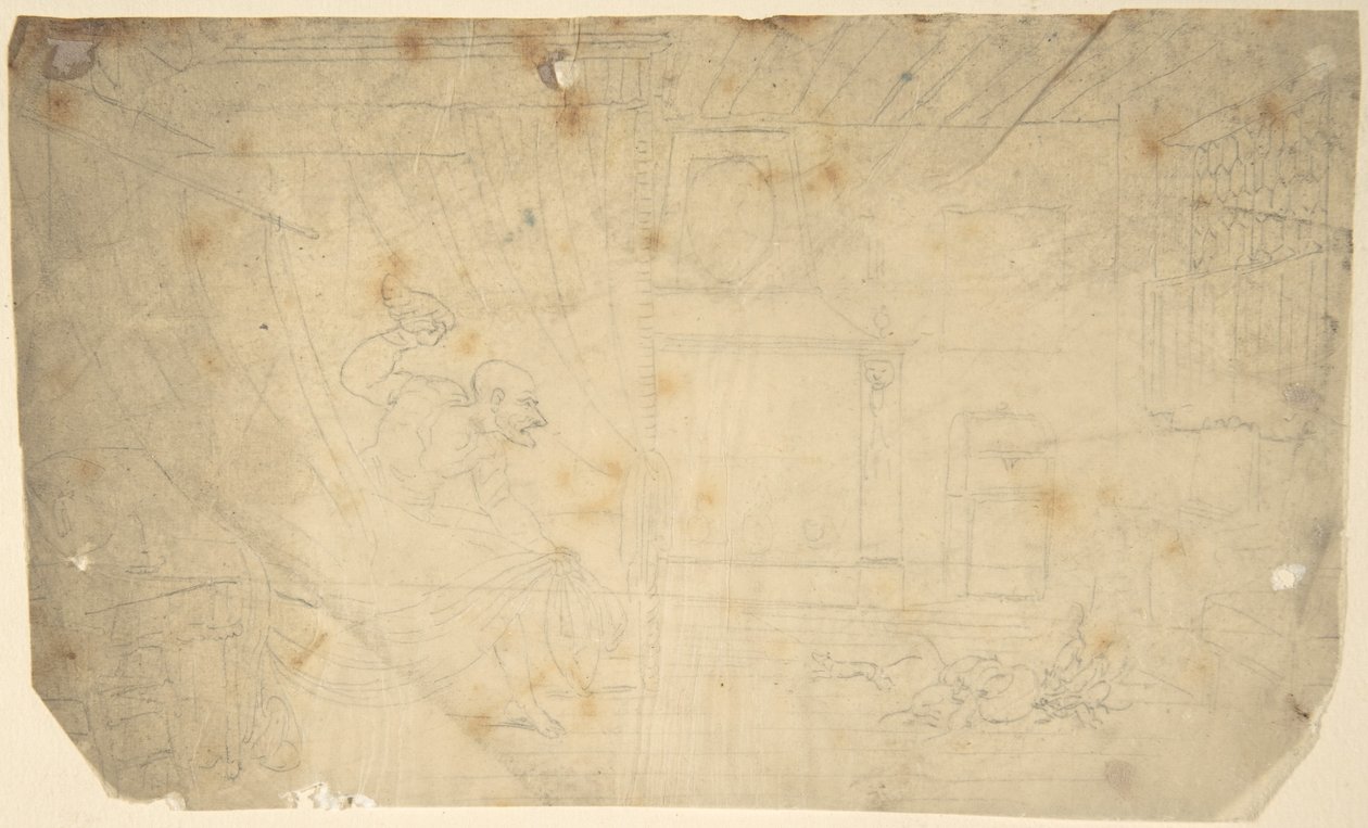 Dr. Syntax přichází o paruku od Thomas Rowlandson