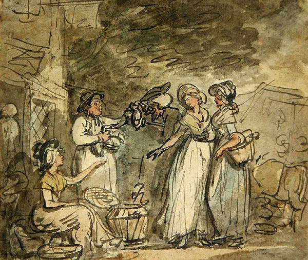 Dr Syntax vyjednávání pro kachny (pero a inkoust a akvarel na papíře) od Thomas Rowlandson